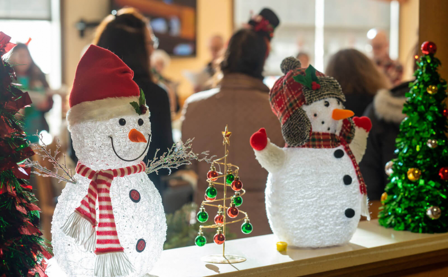 Snowman craft decorations.